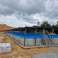 Réservoir d'eau en acier galvanisé de grande capacité, robuste et durable, pour l'équipement d'élevage de poissons agricoles, certification CE