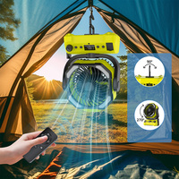 Ventilateur de Camping 30000mAh Solaire Portable Extérieur Rotation Automatique Batterie au Lithium Rechargeable Table Bureau Ventilateur Extérieur Avec Lumière