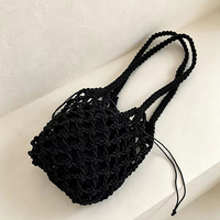 Nouveau style décontracté, sac tissé simple pour femme, sac fourre-tout en paille tissée pour voyage en extérieur avec bandoulière