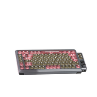 Clavier mécanique personnalisé Langtu T75 à trois modes pour le jeu, rétroéclairage RVB programmable, sans fil, attrayant, transparent givré