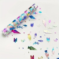 Chemin de table en tulle rose doré avec imprimé ABC 123 pour la décoration de fête d'anniversaire