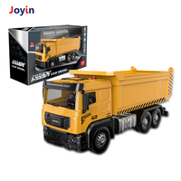 Camion benne jouet 28 cm en alliage métallique à friction avec benne basculante, phares, bruit de moteur et design de chantier