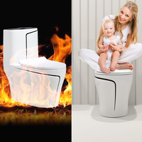 Ensemble de toilettes de salle de bain moderne noir et or, WC, lavabo, céramique sanitaire, cuvette à double chasse, toilettes monobloc sur piédestal