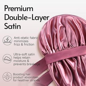 <span class=keywords><strong>Bonnet</strong></span> en <span class=keywords><strong>satin</strong></span> personnalisé avec logo, <span class=keywords><strong>bonnet</strong></span> en soie pour dormir, double couche, doublure en <span class=keywords><strong>satin</strong></span>, <span class=keywords><strong>bonnet</strong></span> pour <span class=keywords><strong>cheveux</strong></span> avec bande à nouer pour femmes aux <span class=keywords><strong>cheveux</strong></span> bouclés - Product Image 3