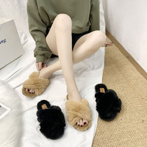 Rosa de <span class=keywords><strong>las</strong></span> mujeres de Casa diapositivas de Furry zapatillas casa peludo diapositivas Zapatillas de piel para mujeres - Product Image 4