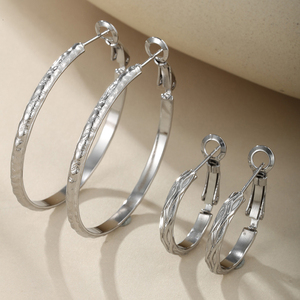 XUPING gioielli all'ingrosso placcato oro grosso sottile piccolo medio grande grande impilabile <span class=keywords><strong>argento</strong></span> colore moda donna cerchio orecchino - Product Image 4