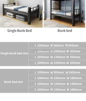Moderne Double Couche Loft Lit Superposé en Fer Construction pour Enfants Adultes Usine Vente Bon Prix pour École Chambre Appartement
