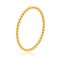 Bague en acier inoxydable torsadée pour femme, plaquée or, avec bande tressée, empilable