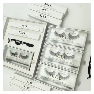 Custom Beauty Products Lashes Boxes Logo Printed Transparent Paper Eyelash Box Packaging