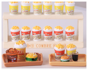 Comida en miniatura encantos realistas dibujos animados lindo personalizado 3D personaje plástico palomitas casa de muñecas jardín de infantes juego de simulación juguete para chico - Product Image 2