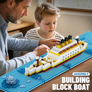 Kit di Modellismo in Plastica Premium per Decorazione Casa, Set di Blocchi da Costruzione <span class=keywords><strong>Titanic</strong></span> e Iceberg con Dettagli Realistici - Product Image 4