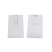 Clé USB Carte de Crédit Personnalisée Imprimée en Couleur, Blanche, de 1 Go à 128 Go, Nouvelle Interface 2.0, Matériau Plastique