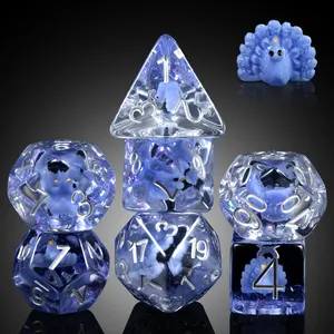 Peacock DND Dice Set Gaming Dice 7PCS Cute Resin D&D Dice for Dungeons and Dragons Role Playing Games and Tabletop Games