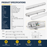 Projecteur LED Tri-Proof IP65 20W-60W étanche avec garantie de 5 ans pour auvent extérieur, zone de chargement et passerelle couverte