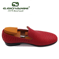 Chaussures de ville pour hommes en cuir de serpent rouge découpé à la main, de qualité supérieure, personnalisables OEM/ODM avec logo, style luxe et formel