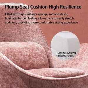 Fauteuil œuf moderne en velours 360 °   Fauteuil d'appoint pivotant en fer forgé pour salon, chambre et hôtel - Product Image 3