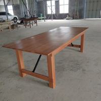 Offre Spéciale mariage Banquet événement salle à manger rustique Crossback chaise disponible 72 pouces en bois 6ft bois pliant ferme maison Table