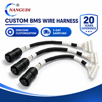 Câble BMS personnalisé avec connecteurs circulaires et rectangulaires en cuivre étamé, longueur 350 mm, tension nominale 300 V pour véhicules électriques haute tension