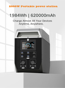 Estación de Energía Portátil 1984Wh/2000W para Camping, Batería de Respaldo LiFePO4 620,000mAh, Tomas de Corriente Alterna, MPPT Solar - Product Image 3