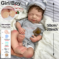 Poupée Reborn Fille Nouveau-né Réaliste de 20 pouces, Souple et Pondérée, en Silicone Intégral, Modèle Pascale, Cheveux Personnalisables OEM, Cadeau, Direct Usine