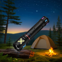 Lampe torche LED tactique rechargeable, haute puissance, super lumineuse, lumière latérale RGB, affichage de la batterie, pour le camping, la randonnée, les situations d'urgence