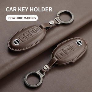 Housse de clé de voiture pliable en cuir véritable YFL, faite à la main, <span class=keywords><strong>pour</strong></span> <span class=keywords><strong>Nissan</strong></span> Sylphy Pathfinder Altima Murano X-Trail <span class=keywords><strong>Qashqai</strong></span> Bluebird 12/2000 - Product Image 2