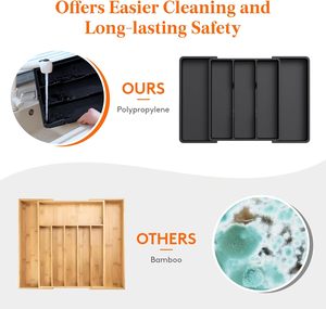 Có thể điều chỉnh sierware dao kéo <span class=keywords><strong>Organizer</strong></span> mở rộng nhà bếp ngăn kéo khay nấu ăn đồ dùng nhựa thìa công cụ tiện ích lưu trữ - Product Image 3