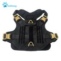 Harnais de dressage tactique robuste et respirant pour grand chien, réglable, avec boucle en métal doré