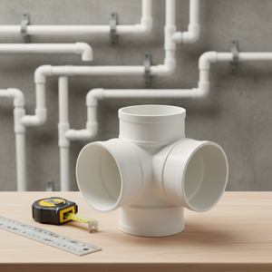 PVC-Konusverbinder, T-Stück, Drainagerohr-Armaturen, Innen- und Außeneinsatz, Vierwege-Reduzierrohr - Product Image 5