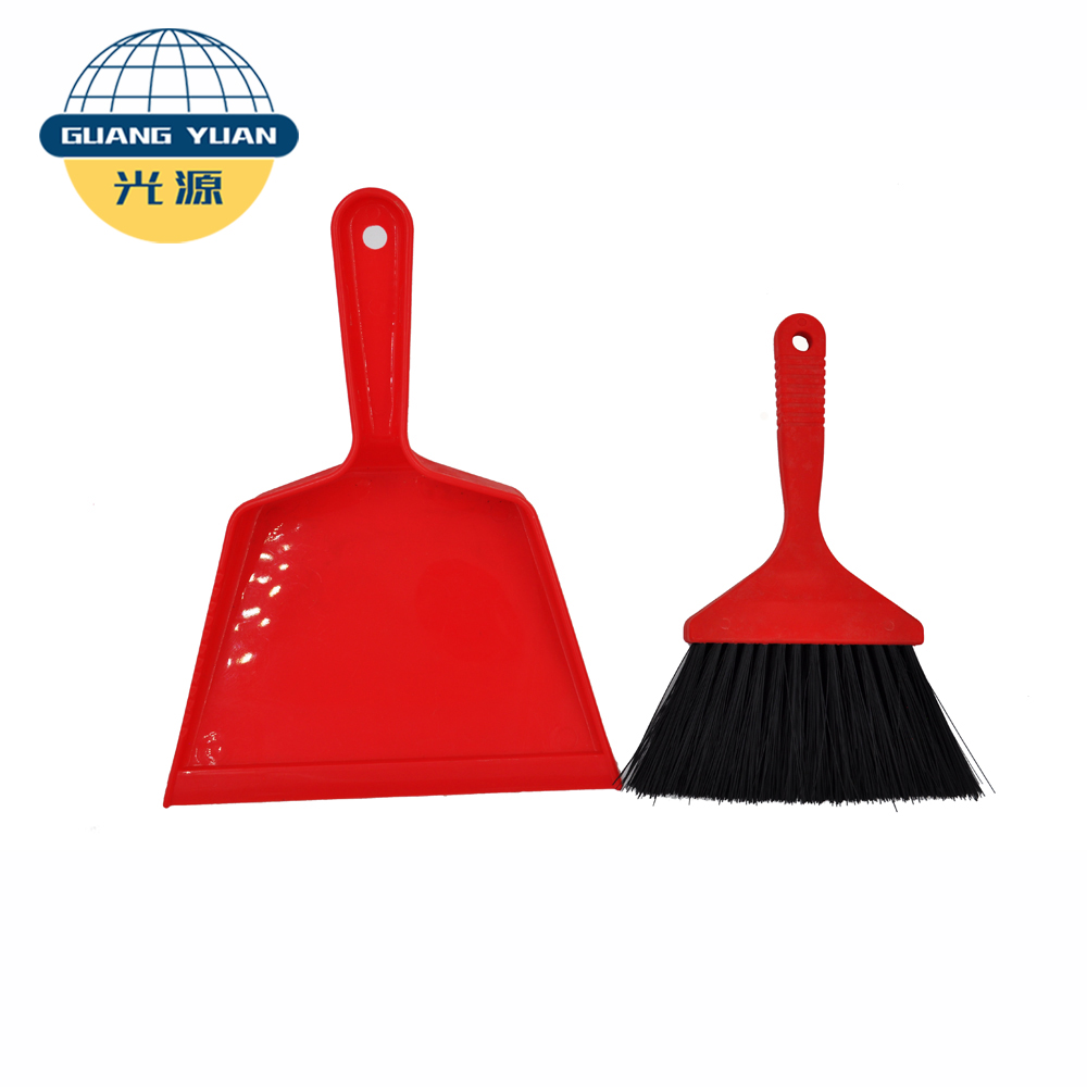 Scourer Hand Broom with Dustpan Natural Plastic Broom Handle Made PP Bristle +TPR Handle Indoor Cleaning Mini-broom Set Reusable