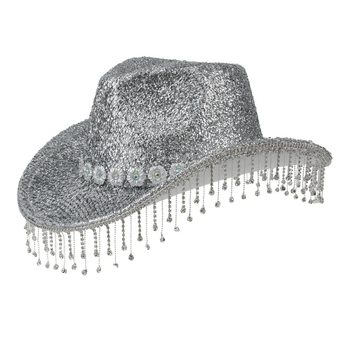 8258 Women\'s Western Cowboy Hat Rhinestone Wide Brim Cowgirl Grey Verdusa Women main image 2