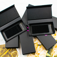 Plateau d'extensions de cils en cachemire mat noir, volume intense, doux, sans cruauté, 0.03 05 07mm J B C CC D DD L, extensions de cils en cachemire végétalien