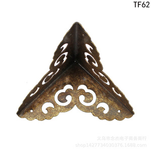 TF62 Brass <b>Corner</b> Bracket 94mm X 66mm Chinese Retro Style For Camphor Wood Box Edge Banding - Product Image 4