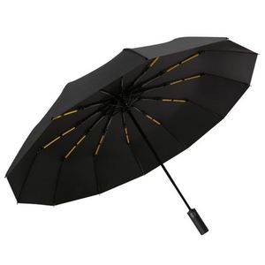 Paraguas Plegable Promocional Publicitario de 12 Varillas, Automático, de Vinilo Negro, Anti-UV, Protección Solar y contra la Lluvia, para Estudiantes - Product Image 2