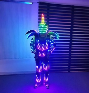 Venta caliente tamaño real adulto puesta en escena baile colorido luminoso Led luces traje noche Club Led actuación traje LED vestido - Product Image 6