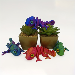 Jouet caméléon imprimé en 3D en PLA, assemblage personnalisé, articulations rotatives, design mobile, thème animaux éducatifs, ornement - Product Image 6