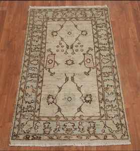 Tapis turc Oushak fait à la main 100% teinture végétale 6x9 pieds Options de taille personnalisée motif abstrait laine et coton - Product Image 4