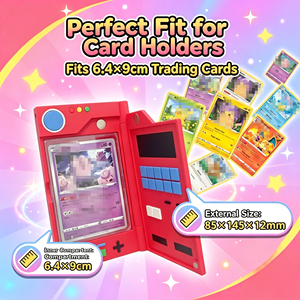 <span class=keywords><strong>Porte</strong></span>-cartes PTCG portable en PLA imprimé en 3D avec fermeture magnétique puissante et sangle de maintien, cadeau idéal pour les fans de PCTG - Product Image 3