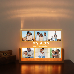 Marco de fotos acrílico en forma de U <span class=keywords><strong>con</strong></span> luz nocturna LED, lámpara acrílica <span class=keywords><strong>personalizada</strong></span> para papá - Product Image 3