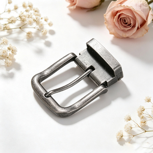 Garment Hardware Vintage Antique <b>Silver</b> Zinc Alloy Fixed Pin <b>Belt</b> <b>Buckle</b> Custom Logo Metal <b>Buckle</b> for Men Casual Leather <b>Belts</b> - Product Image 1