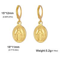 Myshape Maagd Maria hangende oorbel roestvrij staal gouden kleur hoepel oorbel moeder van Jezus katholieke gezegende sieraden Valentijnscadeau