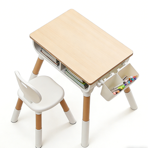 Set Scrivania e 2 Sedie per <span class=keywords><strong>Bambini</strong></span>, Mobili per Studio e Apprendimento, per Camera da Letto e Soggiorno, Uso Domestico Durevole in <span class=keywords><strong>Legno</strong></span> - Product Image 3
