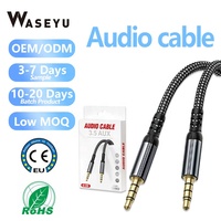 Cable de Audio Hi-Fi de 3.5mm con Blindaje de Lámina de Cobre Puro, Cable Auxiliar Macho a Macho de 3.5mm, Chapado en Oro para Altavoz de Coche, Auriculares, Cable para Portátil