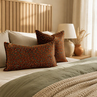 Ensemble de coussins décoratifs carrés et lombaires, en velours texturé vert foncé, orange rouille, œil de paon, pour canapé, lit, décoration intérieure