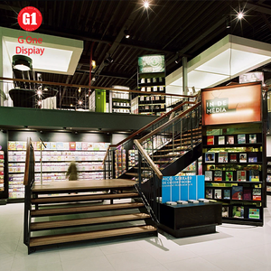 Estantería Moderna Personalizada para Librería, Vitrinas Elegantes para Biblioteca con Iluminación LED y Escaleras Rodantes - Product Image 1