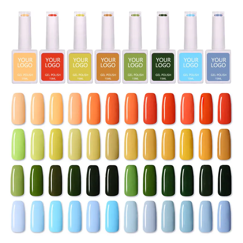 Оптовая продажа, товары для дизайна ногтей, индивидуальный логотип, 15 мл, чистый цветной гель, oem, однотонный УФ-гель