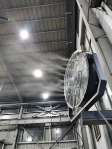 Humidificateur industriel extérieur, brumisateur à eau, ventilateur mural oscillant, moteur, protection IP65, aviation, magnalium - Product Image 5