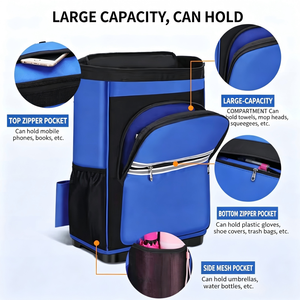 Mochila Grande para Herramientas del Hogar, Capacidad de 200 Lb, Impermeable, Kit de Limpieza Multifuncional JZ105 - Product Image 4