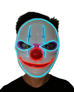 Haute qualité Clown visage EL fil scintillant dessin animé musique masque sensible néon Led bande lumineuse Camouflage masque alimenté par batterie - Product Image 6