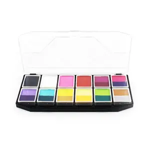 Professionelle 12-Farben-Regenbogen-Kosmetik-Makeup Gesicht und Körperfarbe Palette für Kinder und Erwachsene